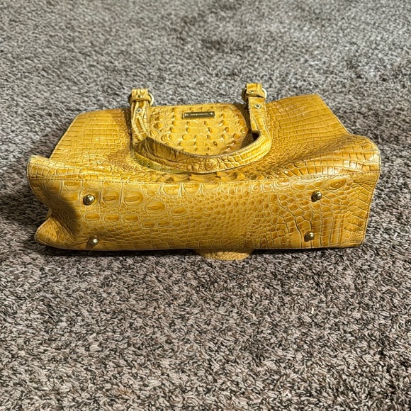 Brahmin Yellow Croc Embossed Leather Tote Purse - Picture 5 of 16